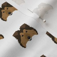 Small Shetland Sheepdog Pattern - White