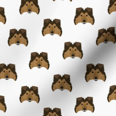 Small Shetland Sheepdog Pattern - White