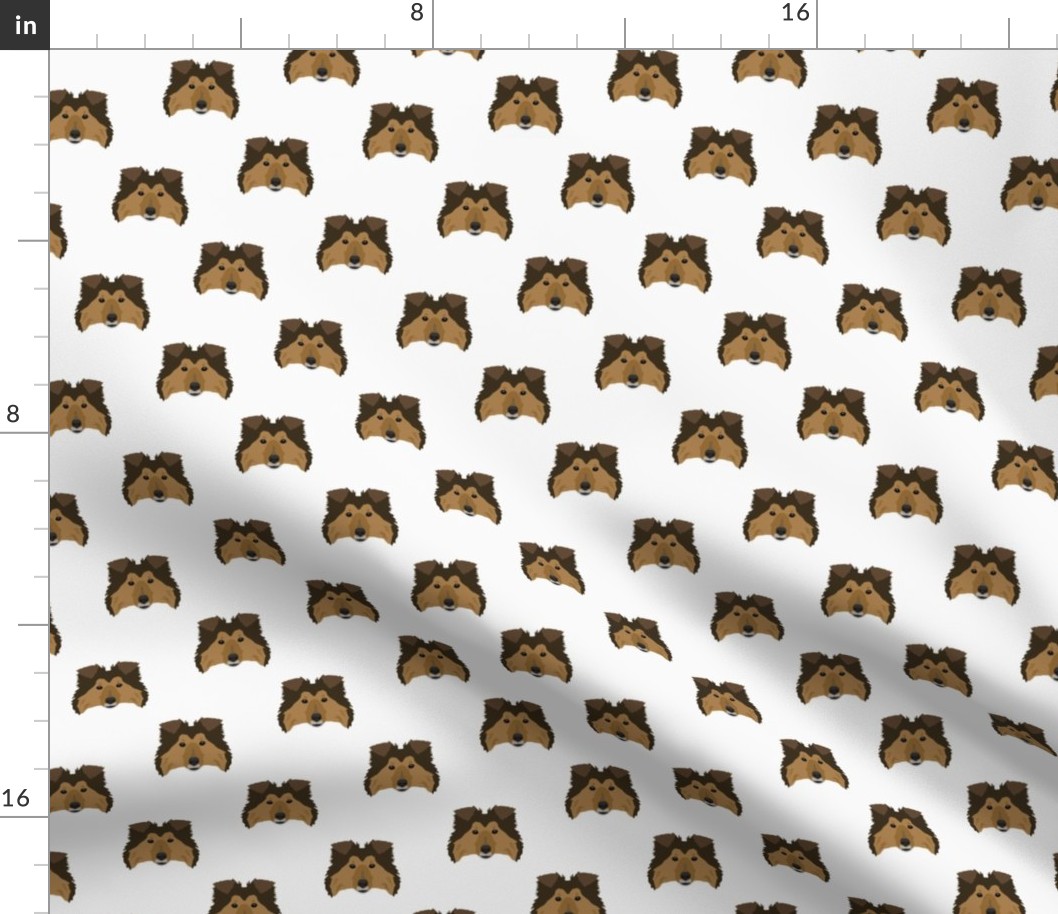 Small Shetland Sheepdog Pattern - White