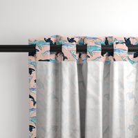 Whales, Orcas & Narwhals on Blush Pink - Large