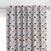 Whales, Orcas & Narwhals on Blush Pink - Large