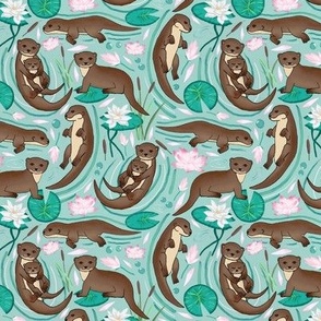 How We Love Each Otter - Mint Background