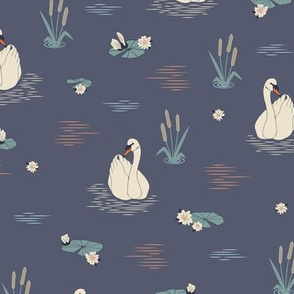 swans in the pond