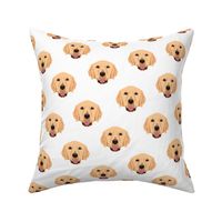 Golden Retriever Dog Pattern - White