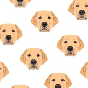 Golden Labrador Retriever Dog Pattern - White