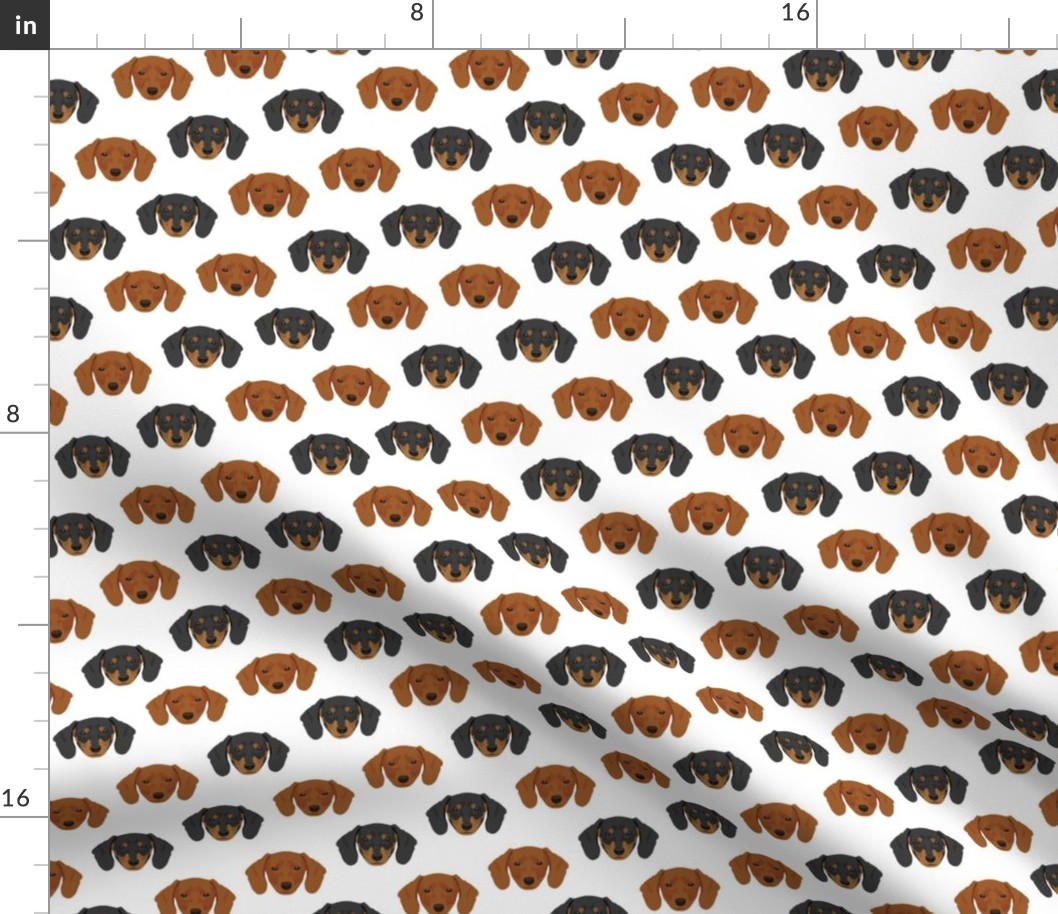 Small Dachshund Dog Pattern - White