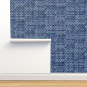 Japanese Block Print Pattern of Ocean Waves (xl scale), Japanese Waves Pattern in Indigo Blue, Blue Boho Print, Beach Fabric