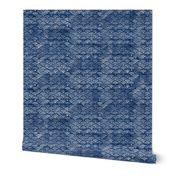 Japanese Block Print Pattern of Ocean Waves (xl scale), Japanese Waves Pattern in Indigo Blue, Blue Boho Print, Beach Fabric