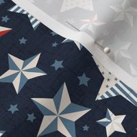 Red, White and Blue Stars with Navy blue background