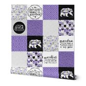 Grandma Bear//Grape - Wholecloth Cheater Quilt