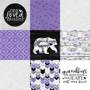 Grandma Bear//Grape - Wholecloth Cheater Quilt