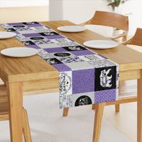 Grandma Bear//Grape - Wholecloth Cheater Quilt - Rotated