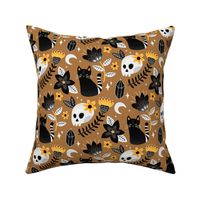 Black Cat & Floral Skull 1 - Small