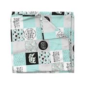 Grandma Bear//Mint - Wholecloth Cheater Quilt - Rotated