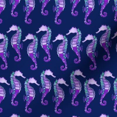 Purple Seahorses |Watercolor Sea horse |Renee Davis