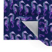 Purple Seahorses |Watercolor Sea horse |Renee Davis