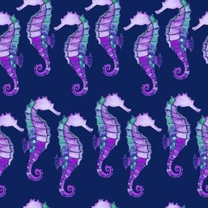 Purple Seahorses |Watercolor Sea horse |Renee Davis