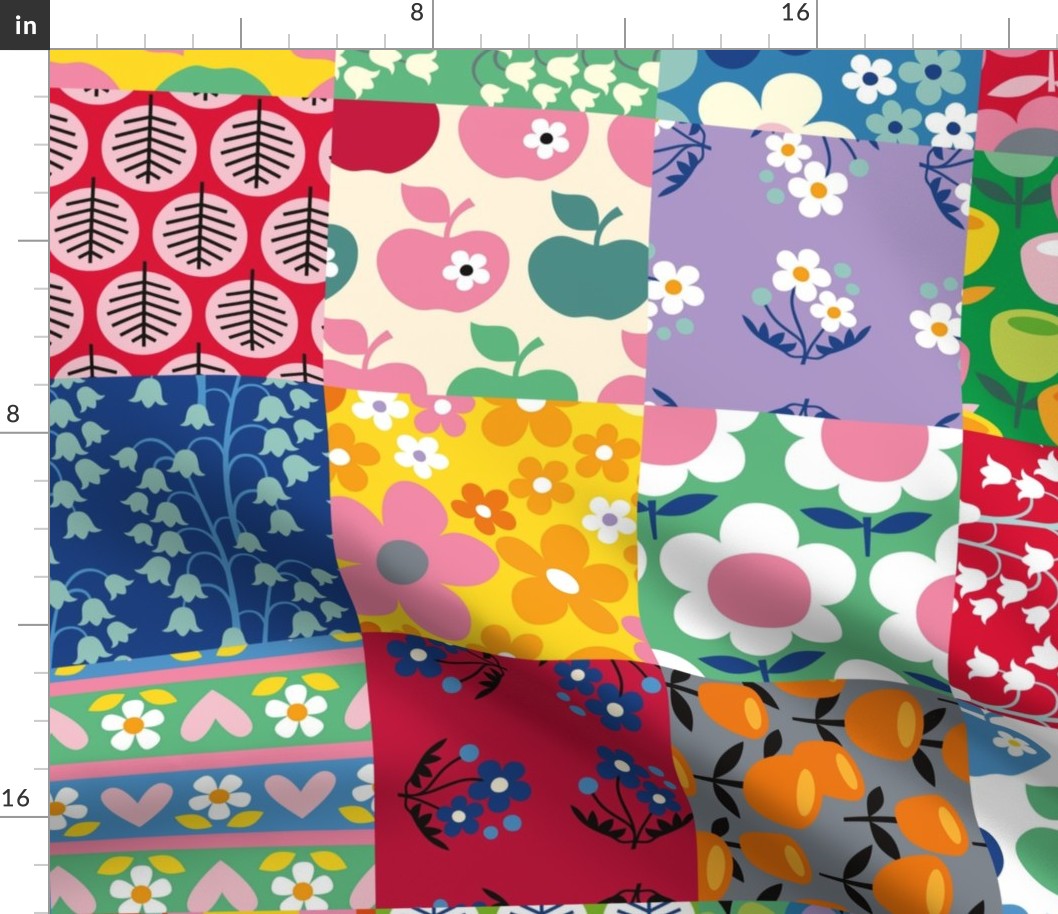 Cheater Quilt LARGESCALE (retro brights) 