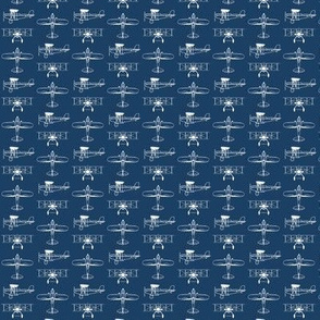 Biplanes on Navy Blue // Very Small