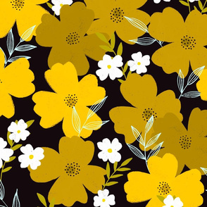 Bright Bold Yellow Floral