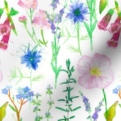 flower wildflower herbs fabric