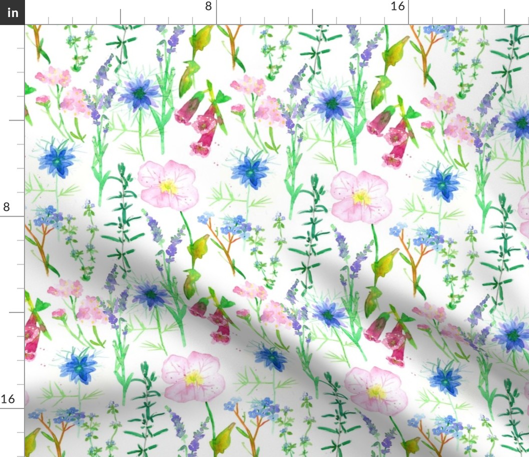 flower wildflower herbs fabric