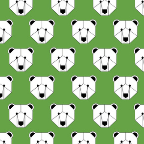 Polar Bear Face on Green