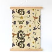 Snake, Wildflowers, & Butterflies, large scale pattern