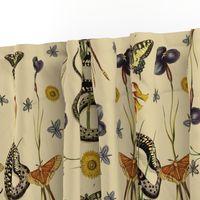 Snake, Wildflowers, & Butterflies, large scale pattern