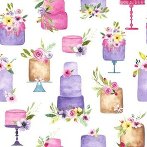 Elegant Cakes | Watercolor Cakes w/ Flowers|Renee Davis