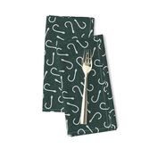 fish hooks - gone fishing wholecloth coordinate - dark green - LAD20