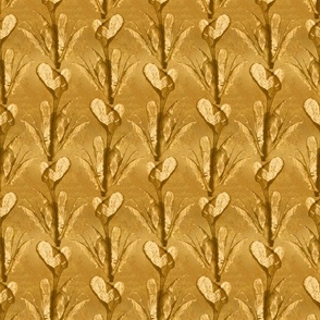 Aurum- Gold Leaf Foil Texture with Art Deco Calla Lilies - Regular Scale