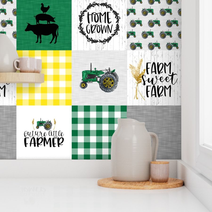 Future Farmer//Green - Wholecloth Cheater Quilt