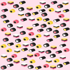 Cute Licorice Print on Pink Background