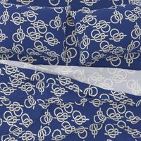 Nautical Knots Print on Blue Background