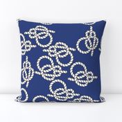 Nautical Knots Print on Blue Background