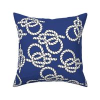 Nautical Knots Print on Blue Background