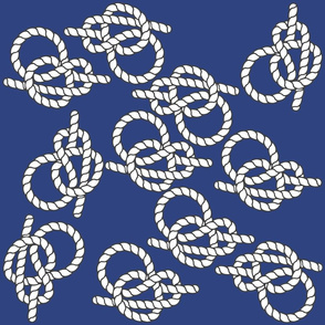 Nautical Knots Print on Blue Background