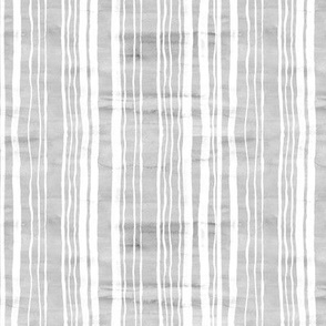 Grey & White Watercolor Stripes (Small Version) 