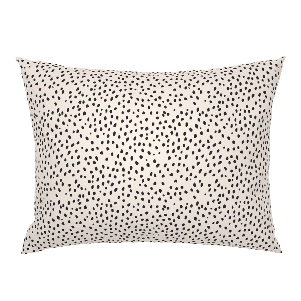 Black Speckle Marks on creamy beige - small animal print