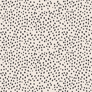 Black Speckle Marks on creamy beige - small animal print