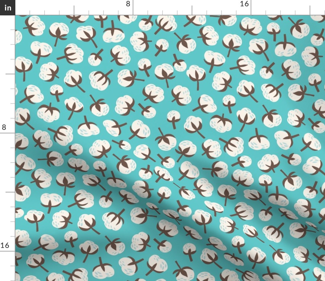 Cotton buds on turquoise