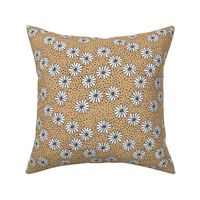 Little Scandinavian daisy garden spots and dots boho spring daisies in trend colors ginger beige yellow