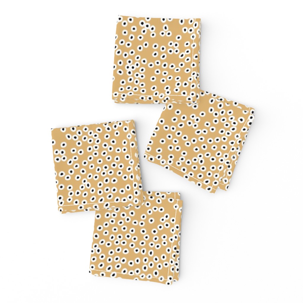 Boho minimal spots and dots trendy abstract animal print nursery neutral girls mustard yellow black and white