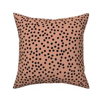 Irregular minimal spots and dots cheetah animal print nursery coral tangerine white black MEDIUM