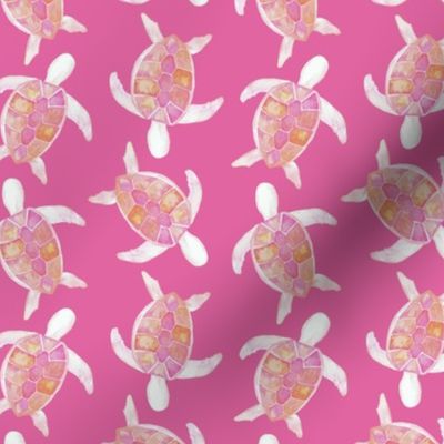 Baby Sea Turtle Pink |Watercolor Animal|Renee Davis