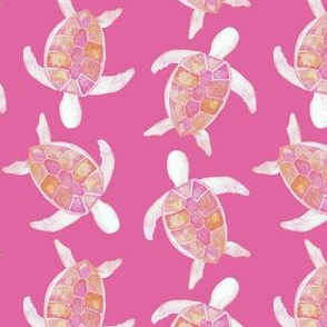 Baby Sea Turtle Pink |Watercolor Animal|Renee Davis