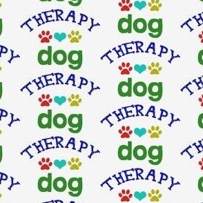 Therapy dog fabric - dogs are therapy - dogs are love