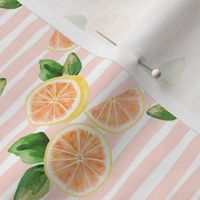 4" Pink Lemonade Peach Stripes