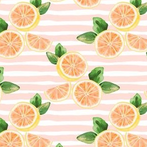 4" Pink Lemonade Peach Stripes